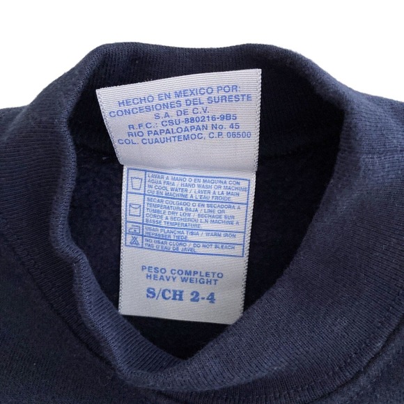 Vintage Puerto Vallarta Small Kids Sweatshirt Cool Shark Crewneck Navy Blue NEW‎ - Picture 9 of 9